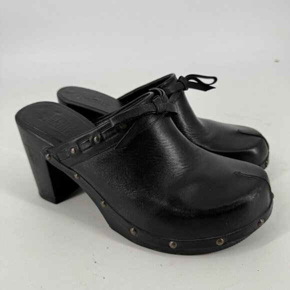 American Eagle Vintage Clogs Women’s 7.5 black leather y2k 90s grunge emo punk - Picture 2 of 8
